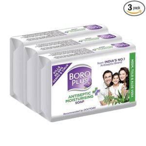 BoroPlus Antiseptic + Moisturising Soap - Neem, Tulsi & Aloe Vera, [Pack of 3]