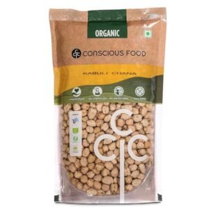 Conscious Food Organic Kabuli Chana | 500g | Certified Organic | Unpolished | Garbanzo Beans, Choley, Chickpeas