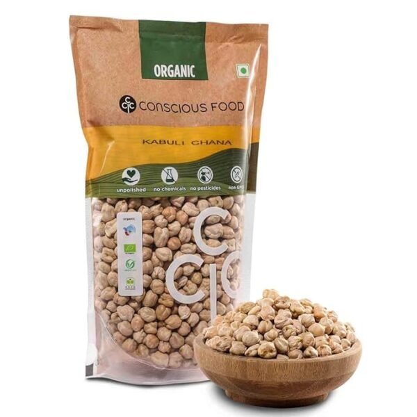 Conscious Food Organic Kabuli Chana | 500g | Certified Organic | Unpolished | Garbanzo Beans, Choley, Chickpeas - Image 4