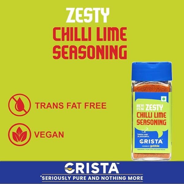 CRISTA Zesty Chilli Lime Seasoning | Chilly & Lemon Spice Blend | Trans Fat Free | Vegan | Zero added Colours, Fillers, Additives & Preservatives | 50 gms - Image 2
