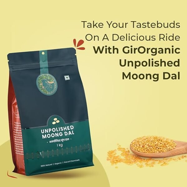 GirOrganic Premium Organic Unpolished Moong Dal Chilka (Green Gram Lentil Peeled) - 1 Kg | Rich In Protein | High In Nutrients | Gluten Free | No Additives | Gopal Ratna Award Winner 2023 - Image 4