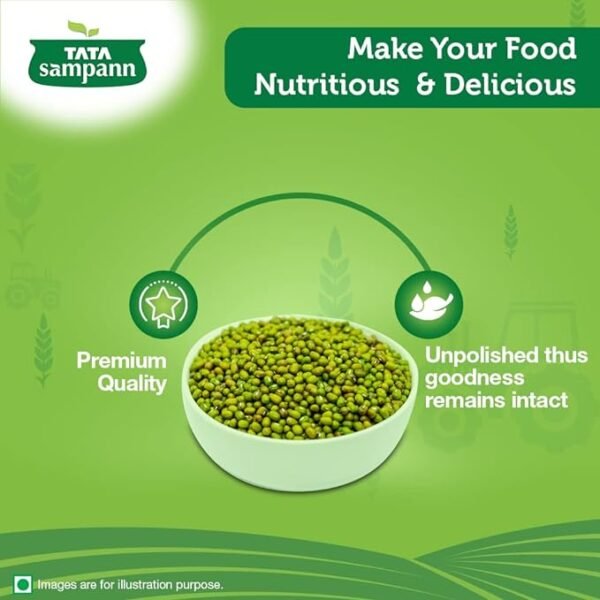Tata Sampann Unpolished Green Moong Dal (Whole), 500g - Image 2