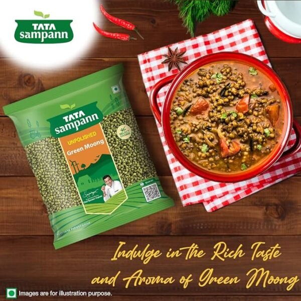 Tata Sampann Unpolished Green Moong Dal (Whole), 500g - Image 3