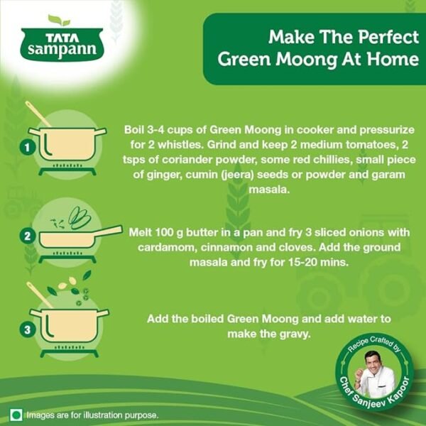 Tata Sampann Unpolished Green Moong Dal (Whole), 500g - Image 4