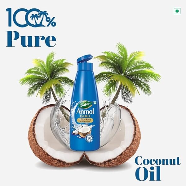 Dabur Anmol Gold 100% Pure Coconut Oil | Nariyal Tel | Natural | Multipurpose Hair Oil  (600 ml) - Image 4