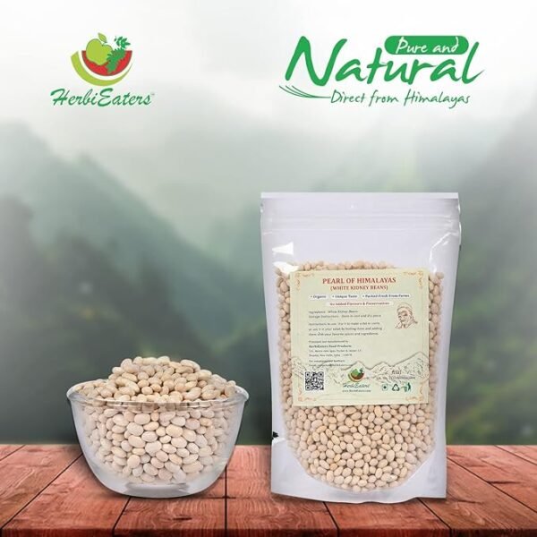 Herbi Eaters Pearls of Himalayas - Himalayan Navy Beans, Haricot Beans, White Beans (White Rajma) 450 Grms perfect for your Baked Beans - Image 2