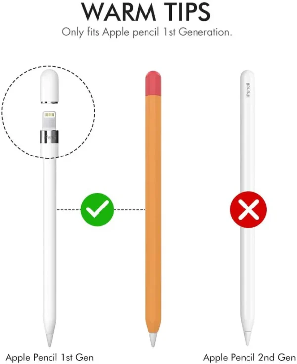 Ashastyle Duotone Case Cover Silicone Sleeve Skin Compatible With Apple Pencil1 - Orange - Image 2