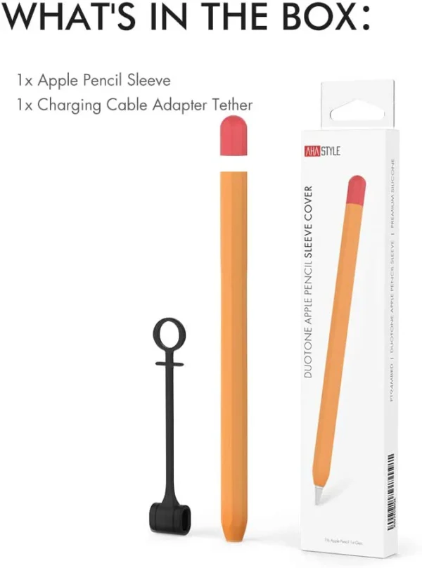 Ashastyle Duotone Case Cover Silicone Sleeve Skin Compatible With Apple Pencil1 - Orange - Image 6
