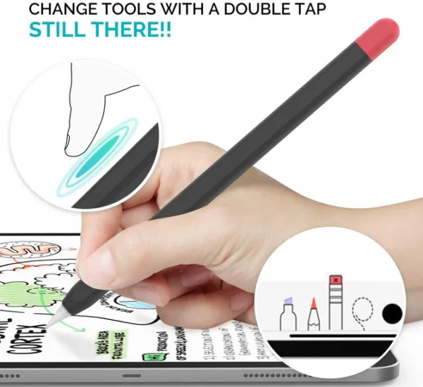 Ashastyle Duotone Case Cover Silicone Sleeve Skin Compatible With Apple Pencil2 - Black - Image 2