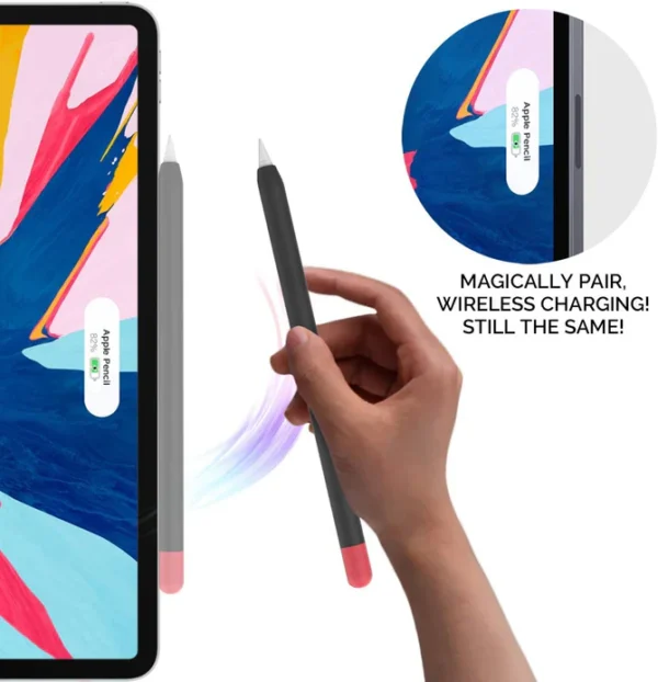 Ashastyle Duotone Case Cover Silicone Sleeve Skin Compatible With Apple Pencil2 - Black - Image 3